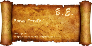 Bana Ernő névjegykártya